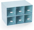 Desktop Drawers, Desk Organizer with 6 Drawers, Stackable Plastic Storage Box